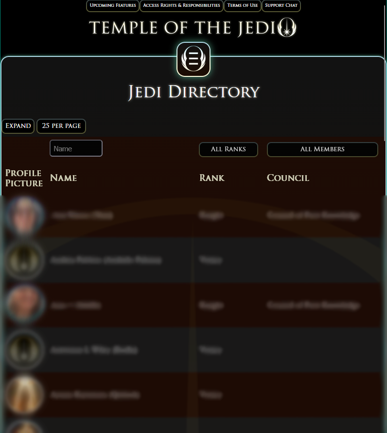 Temple Jedi Directory